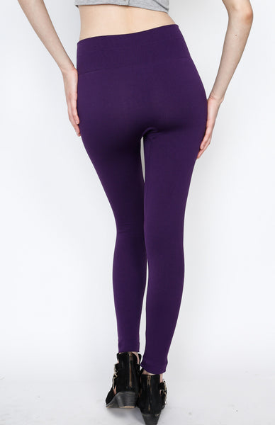 Purple Ponti Pants with Front Zipper Detail