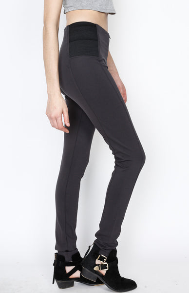 Gray Ponti Pants with Front Zipper