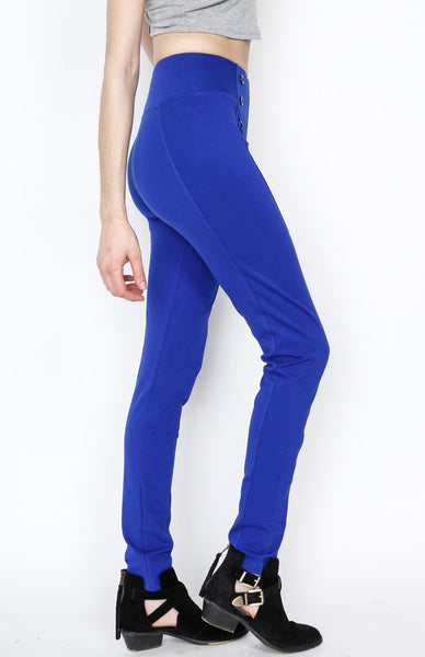 Blue Front 8 Buttoned Ponti Pants