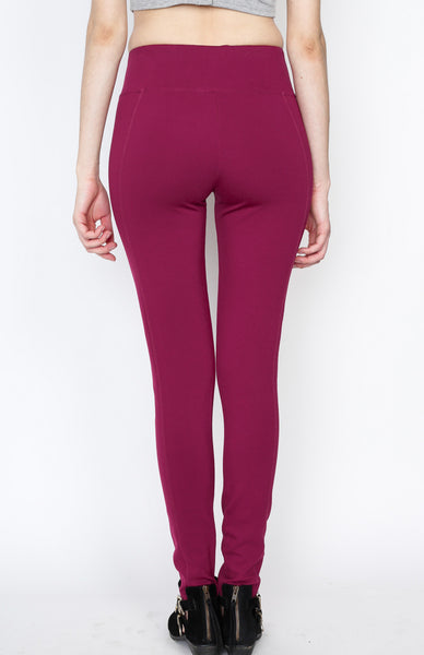 Fuschia Front 8 Buttoned Ponti Pants