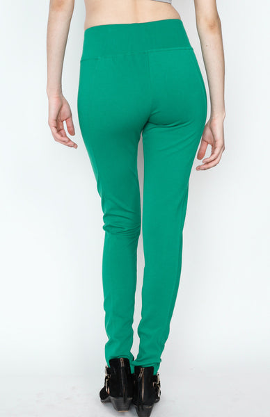 Green Front 8 Buttoned Ponti Pants