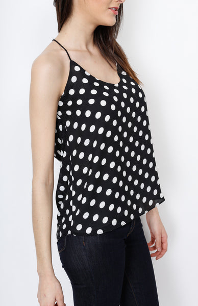 Black Polka Dot Spaghetti Strap with Low Back Detail