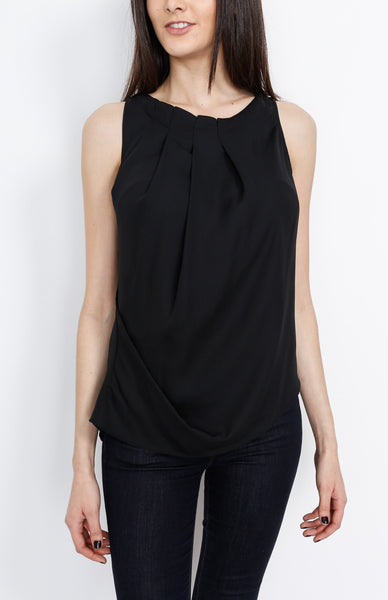 Black Pleated Full Layered Top