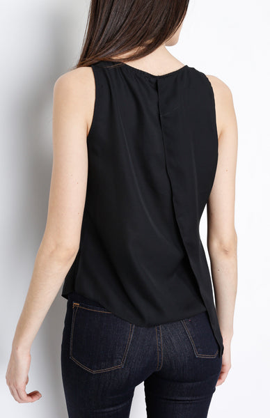 Black Pleated Full Layered Top