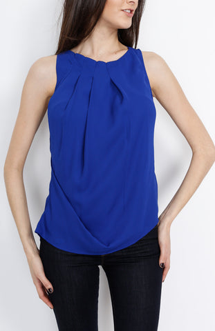 Blue Pleated Full Layered Top