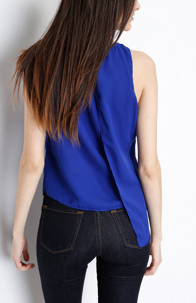 Blue Pleated Full Layered Top