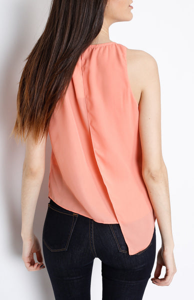 Coral Pleated Full Layered Top