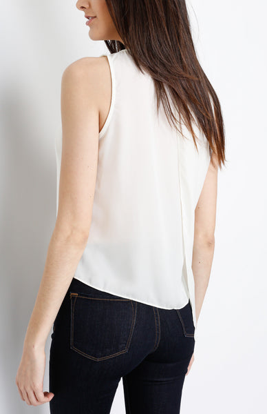 Cream Pleated Full Layered Top