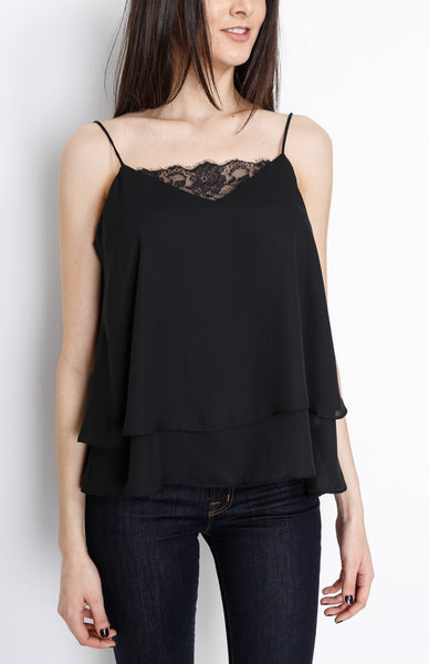 Black Spaghetti Strap Top with Lining