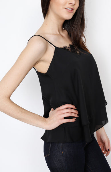 Black Spaghetti Strap Top with Lining