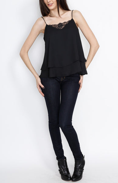 Black Spaghetti Strap Top with Lining