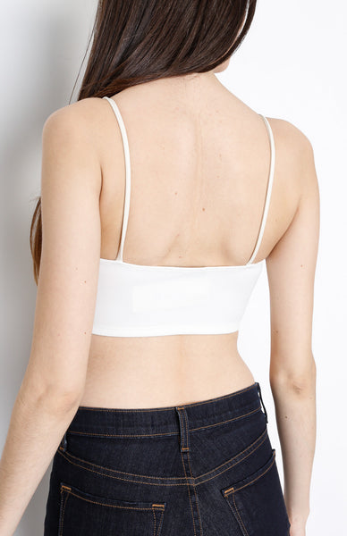 Cream PU Crop Top