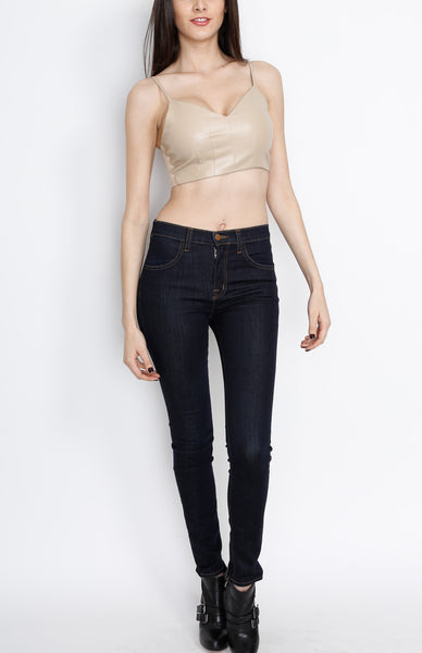 Taupe PU Crop Top