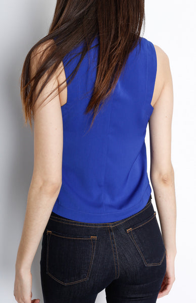 Blue Mock Turtleneck Top