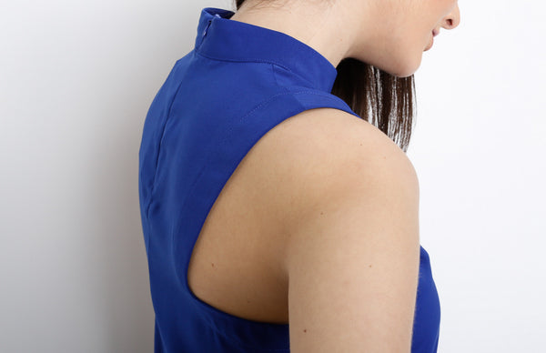 Blue Mock Turtleneck Top