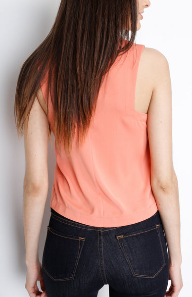 Peach Mock Turtleneck Top