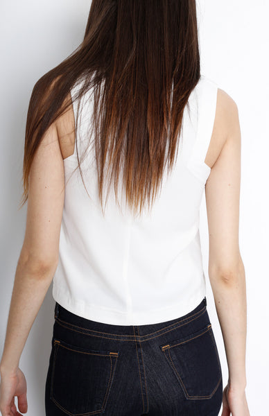 White Mock Turtleneck Top