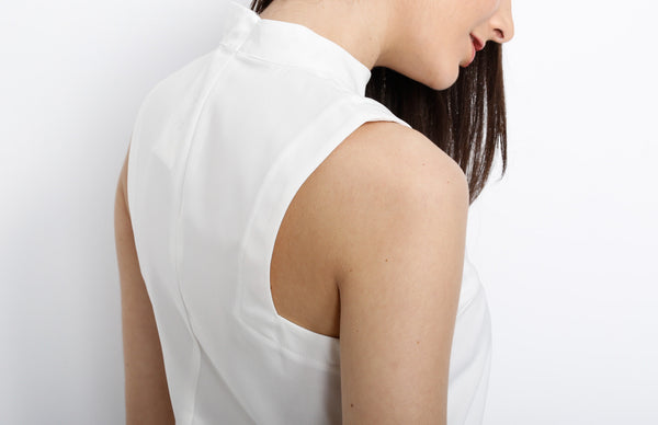 White Mock Turtleneck Top