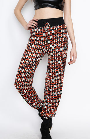 Red Orange Tribal Inspired Pants