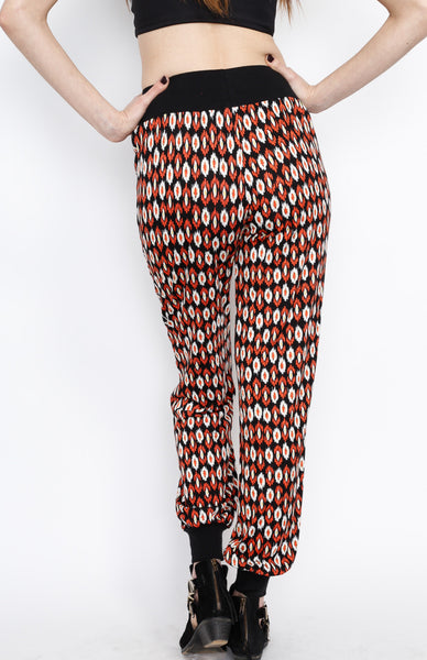 Red Orange Tribal Inspired Pants