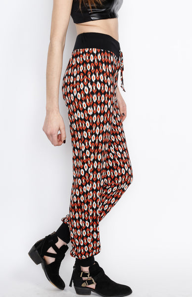 Red Orange Tribal Inspired Pants