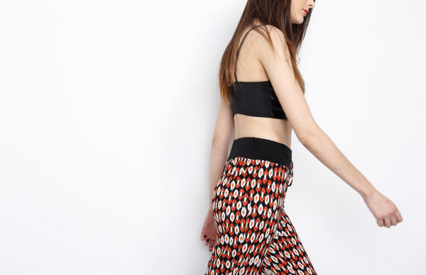 Red Orange Tribal Inspired Pants