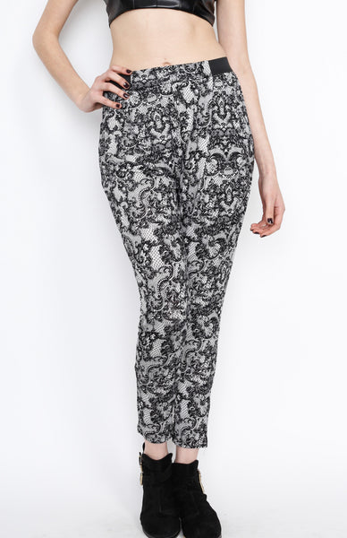 Black Lace Print Pants