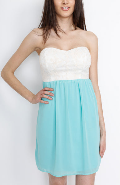 Mint Hearthshape Dress with Crochet Detail