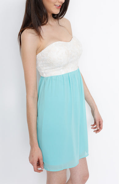 Mint Hearthshape Dress with Crochet Detail