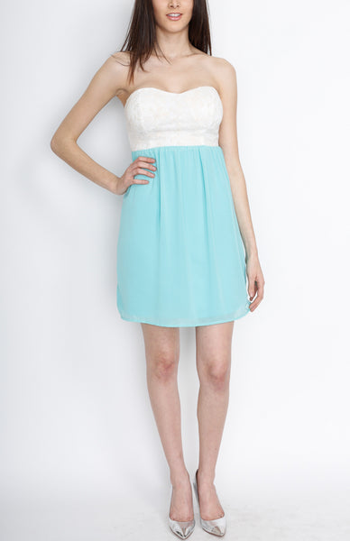 Mint Hearthshape Dress with Crochet Detail