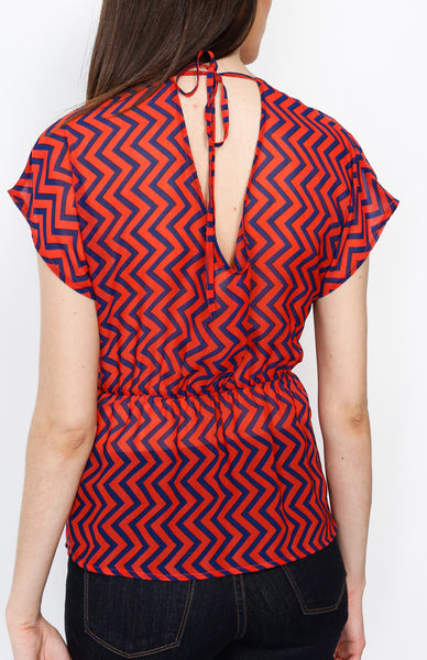 Red Chevron Dolman Top