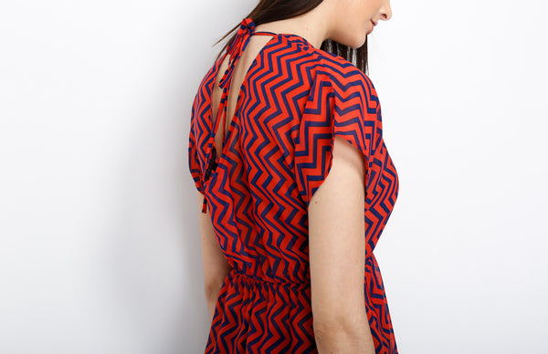 Red Chevron Dolman Top