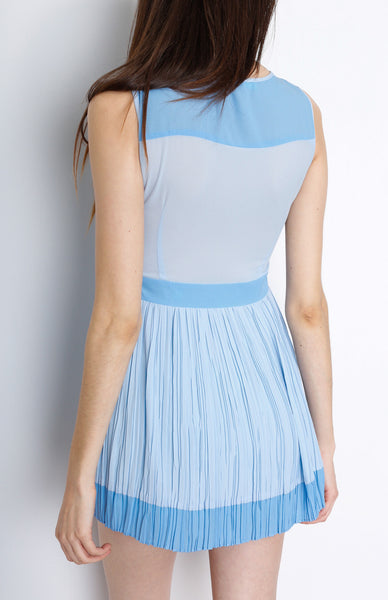 Cobalt Mesh Pleated Dress