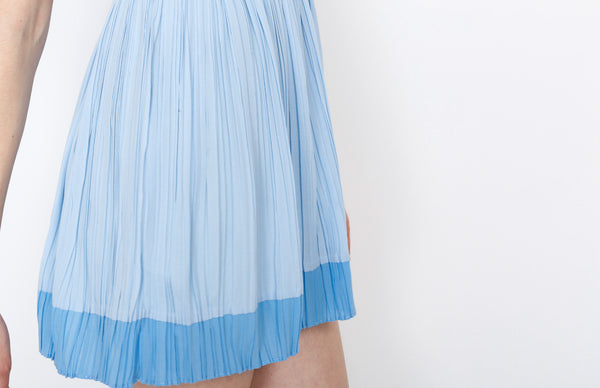 Cobalt Mesh Pleated Dress