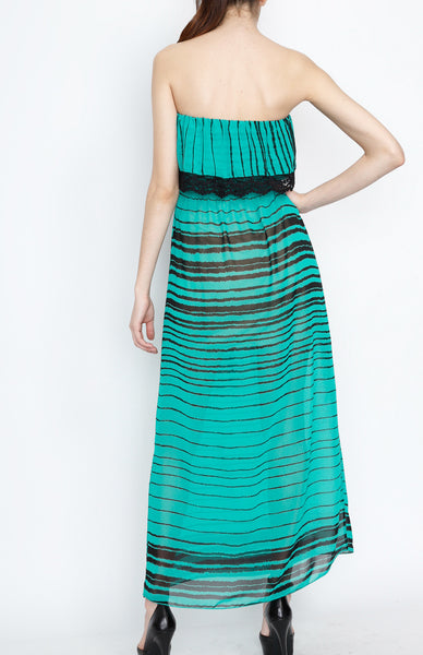 Jade Ruffle Fringe Maxi Dress With Strap