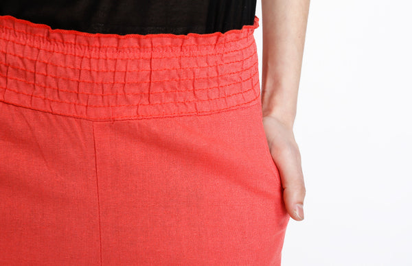 Coral Linen Pants