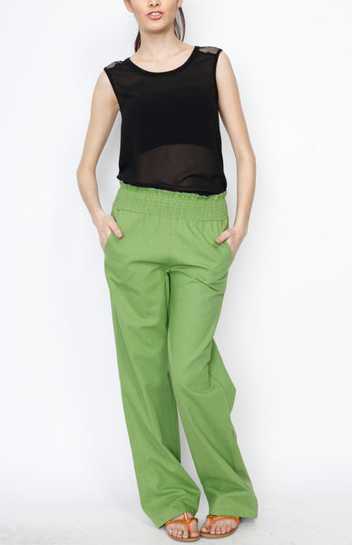 Green Linen Pants