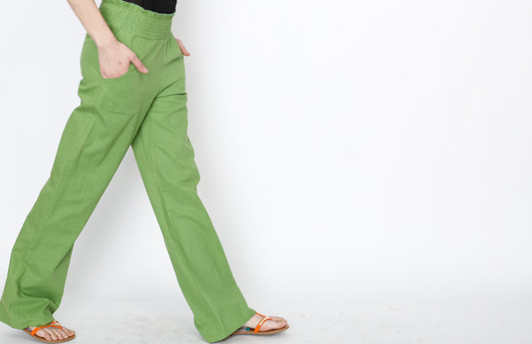 Green Linen Pants