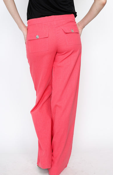 Coral Linen Draw Strings Pants