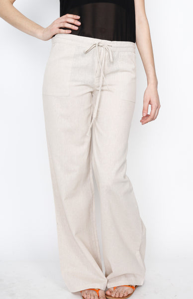 Taupe Linen Draw Strings Pants