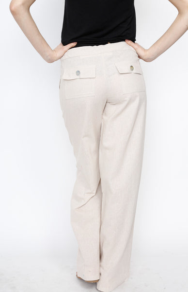 Taupe Linen Draw Strings Pants