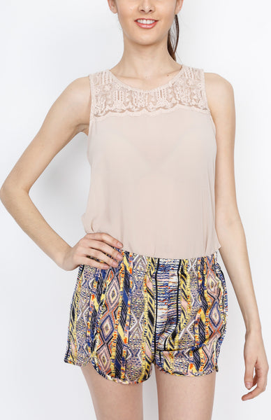 MultiColored Aztec Print Mini Shorts