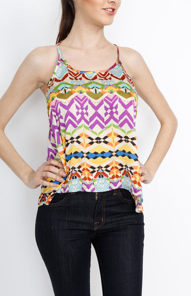 Multicolored Aztec Print Tank Top