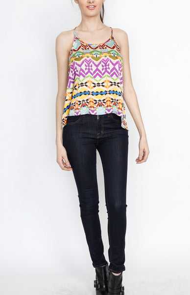 Multicolored Aztec Print Tank Top