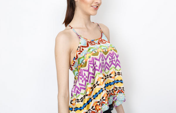 Multicolored Aztec Print Tank Top