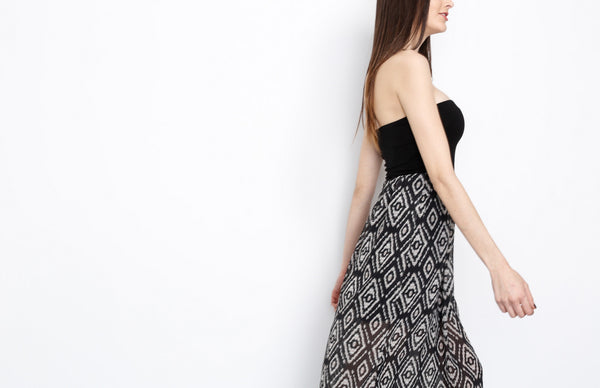 Black Tribal Inspired Maxi Dress