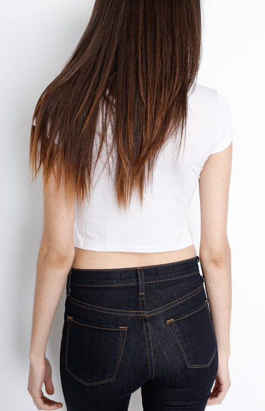 White Stay Weird Crop Top