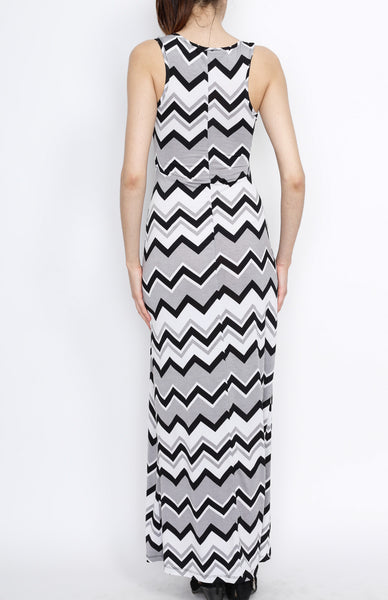 Gray Chevron Maxi Dress