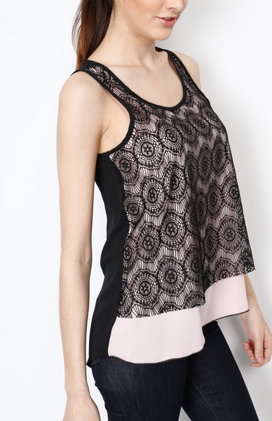 Black Laced Layer Top