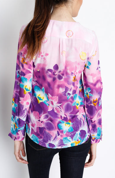 Purple Floral Long Sleeve with Embelishment Details